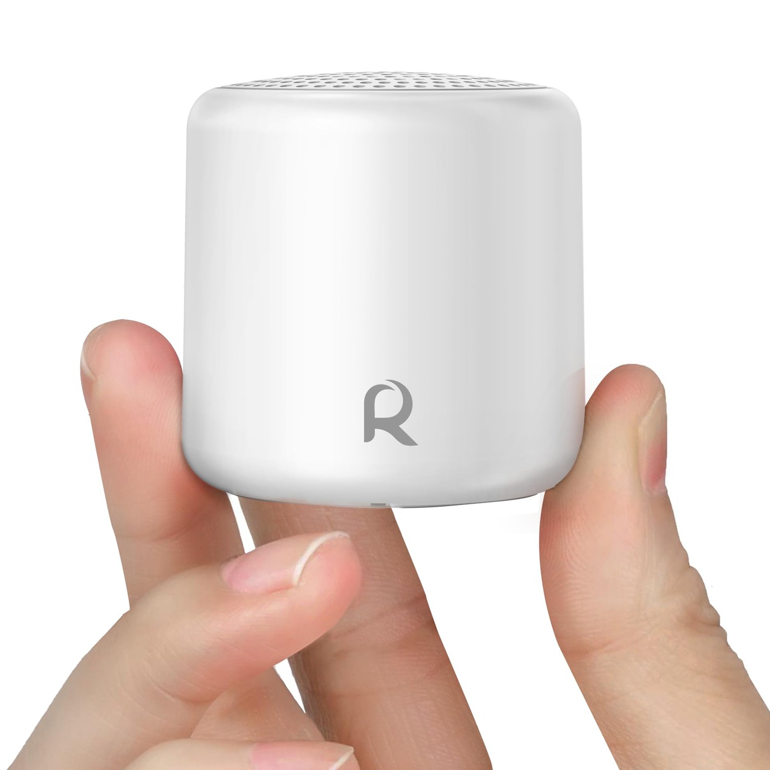 Restnature Pocket Sleep 1 white noise machine shown at actual egg-sized scale